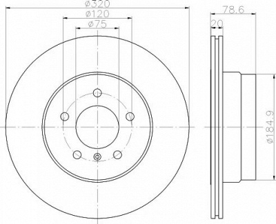 HELLA PAGID 8dd355114001 -  Тормозной диск